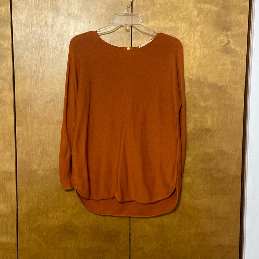 Michael Kors Rust Back Zip Sweater.  Medium